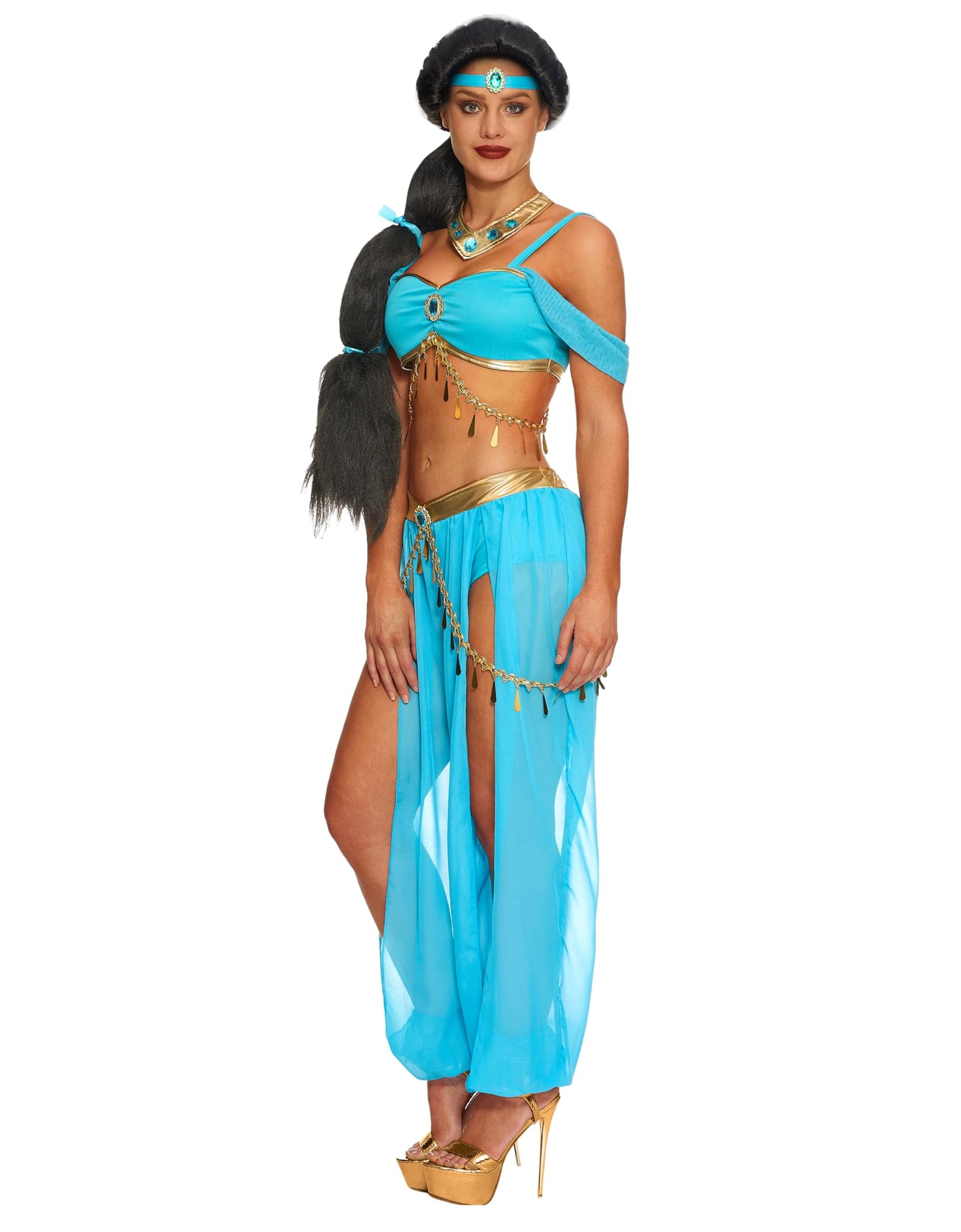 Arabian Princess Costume for Women Fairy Dance Outfit Halloween Fancy-Dress Costume for Themed Party Cosplay