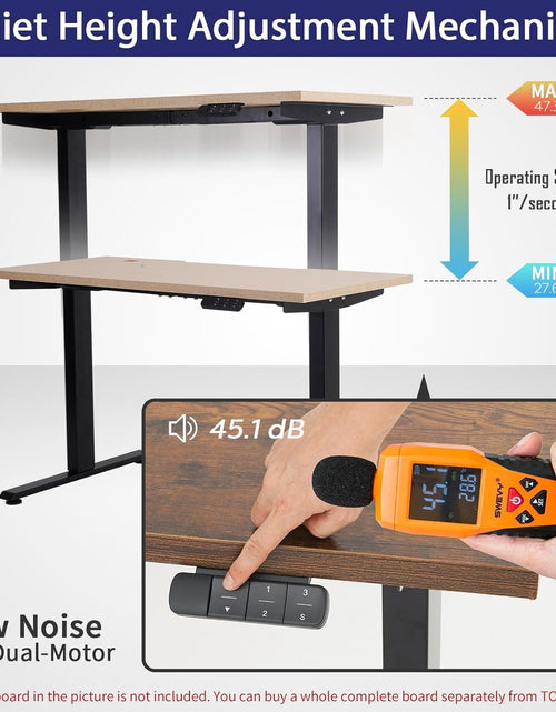 Load image into Gallery viewer, Dual Motor Electric Adjustable Standing for up to 70.8”X31.5” Table Tops, 225 Lbs Weight Capacity, Computer Desk for Home and Office (Grey Frame Only)
