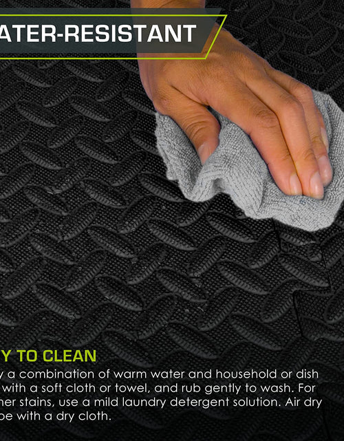 Load image into Gallery viewer, Puzzle Exercise Mat ½ In, EVA Interlocking Foam Floor Tiles for Home Gym, Mat for Home Workout Equipment, Floor Padding for Kids, Black, 24 in X 24 in X ½ In, 24 Sq Ft - 6 Tiles
