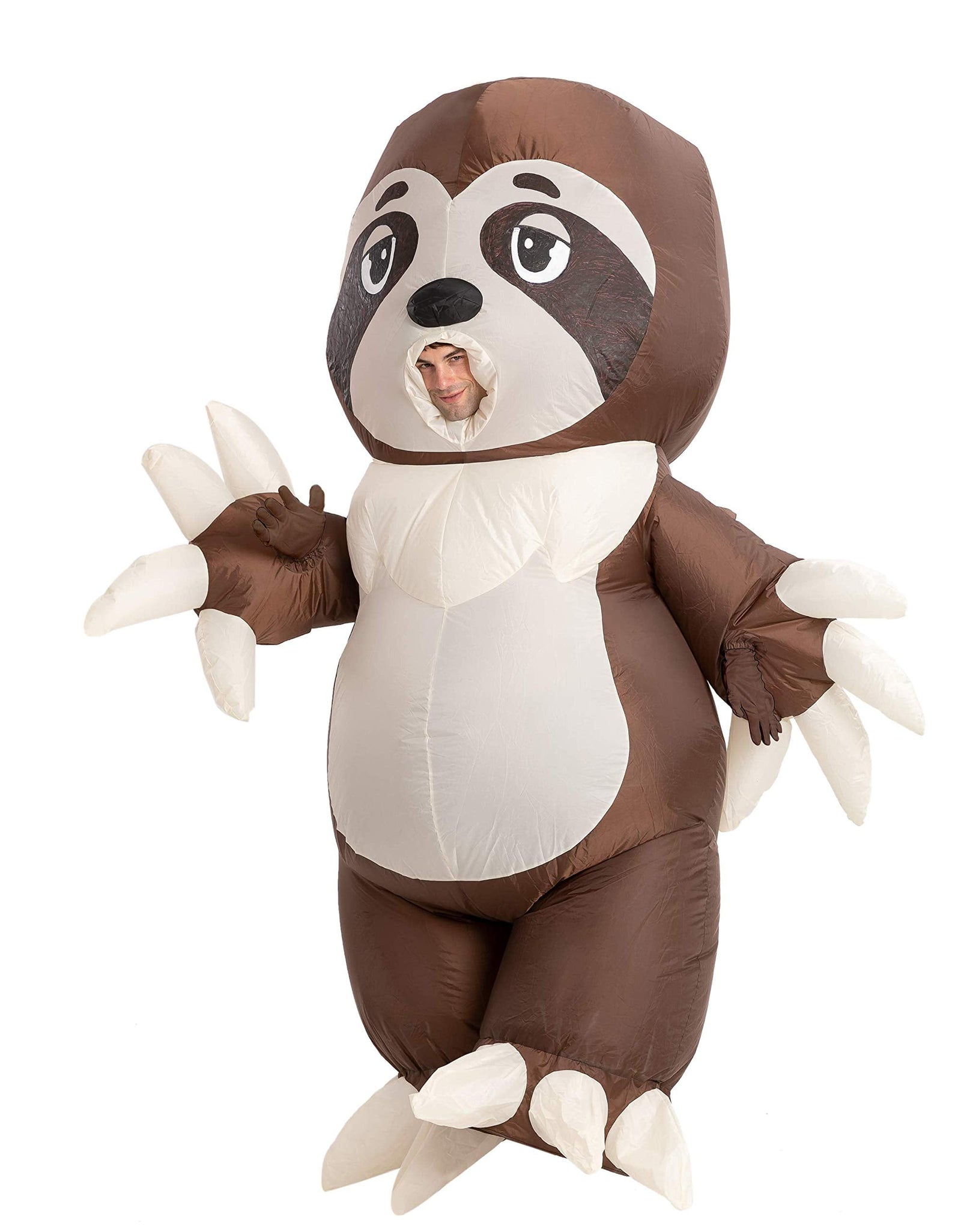 Halloween Inflatable Costume for Adults, Air Blow-Up Sloth Dress up Unisex Cosplay Costume (Brown)