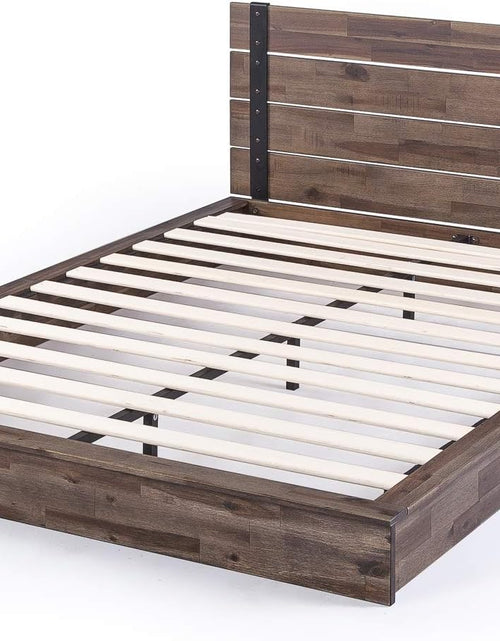 Load image into Gallery viewer, Brock Metal and Wood Platform Bed Frame, Solid Acaciawood Mattress Foundation, No Box Spring Needed, Easy Assembly, Queen
