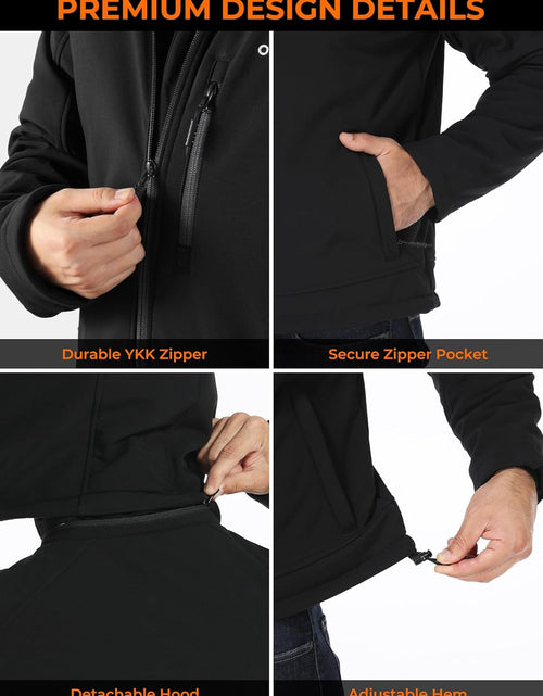 Load image into Gallery viewer, Men&#39;S Heated Jacket with Battery, Heated Coat with Detachable Hood (Charger Not Included)
