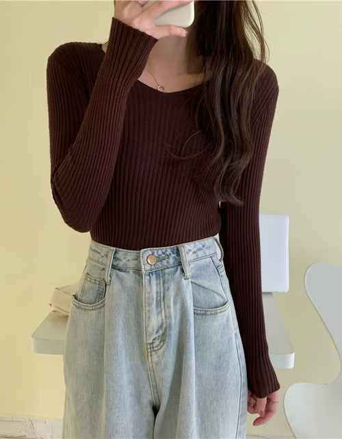 Load image into Gallery viewer, Casual Long Sleeve Knitted Pullover 2025 Autumn Winter Women Sweaters Femme Basic Solid Jersey Tops Fashion Clothes
