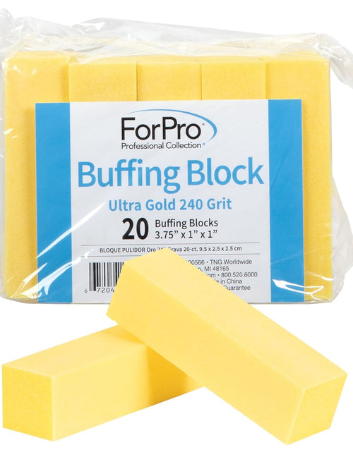 Load image into Gallery viewer, Ultra Gold Buffing Block, 240 Grit, Four-Sided Manicure &amp; Pedicure Nail Buffer, 3.75&quot; L X 1&quot; W X 1&quot; H, 20-Count

