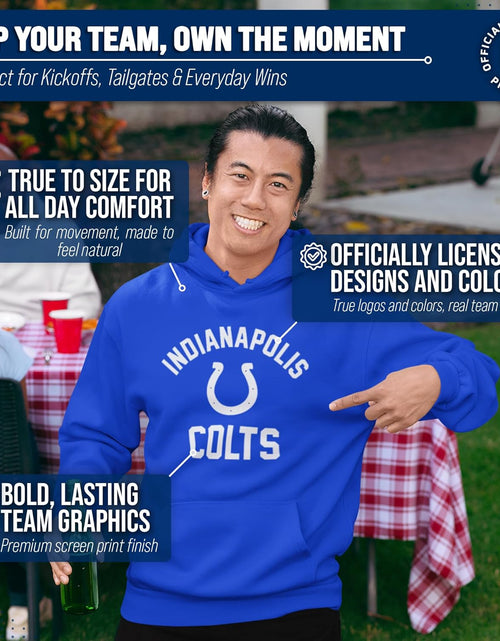 Load image into Gallery viewer, NFL Adult Gameday Hooded Sweatshirt - Poly Fleece Cotton Blend - Stay Warm and Represent Your Team in Style
