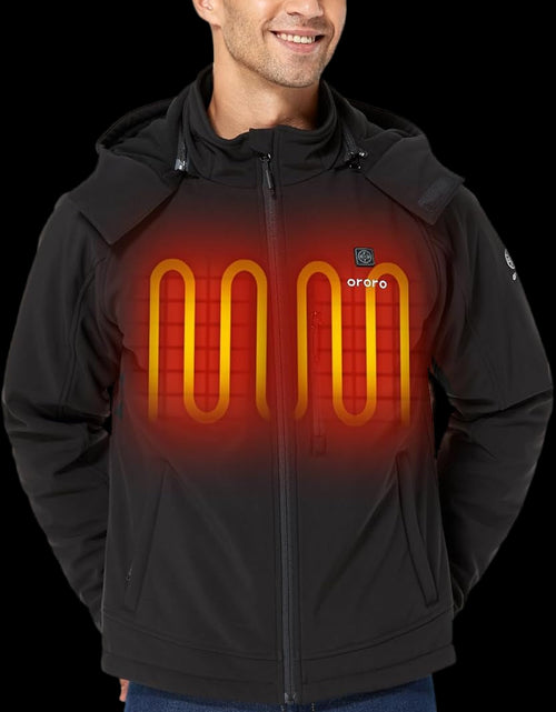 Load image into Gallery viewer, Men&#39;S Heated Jacket with Battery, Heated Coat with Detachable Hood (Charger Not Included)
