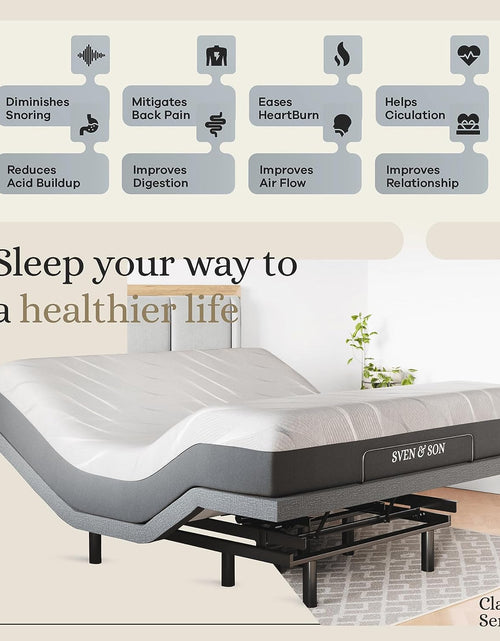 Load image into Gallery viewer, Classic Adjustable Bed Base, Head and Foot Lift, Massage, Under-Bed Lights, USB, Gel Memory, Zero Gravity Smart Frame - King + 14 Inch Hybrid Spring Matt (Medium Soft)
