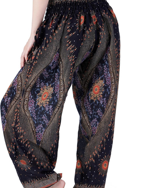 Load image into Gallery viewer, Women&#39;S Smocked Waist Boho Flowy Yoga Harem Pants Hippie Clothes
