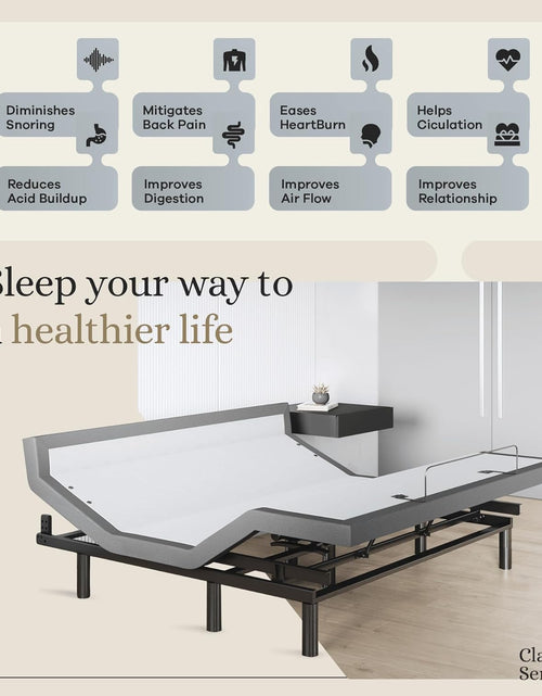 Load image into Gallery viewer, Harmony Adjustable Bed Base, Head and Foot Lift, Massage, Under-Bed Lights, USB, Gel Memory, Zero Gravity Smart Frame - King
