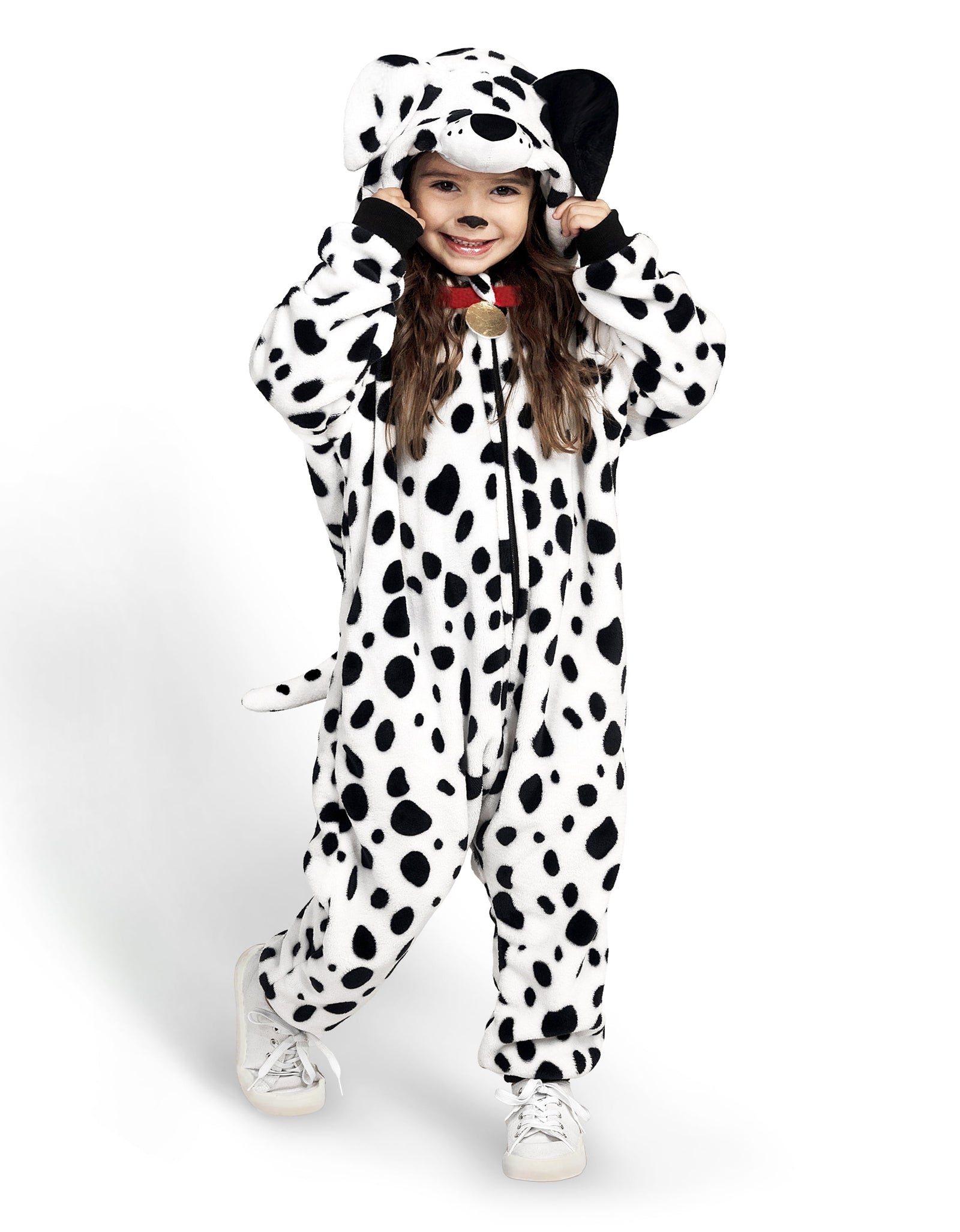 Kids Dalmatian Puppy Costume, Halloween Puppy Costume, Halloween Trick or Treat Party Dress Up, Ages 5-12