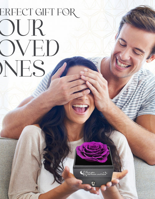 Load image into Gallery viewer, Glamour Boutique Preserved Rose in a Box with I Love You Necklace in 100 Languag
