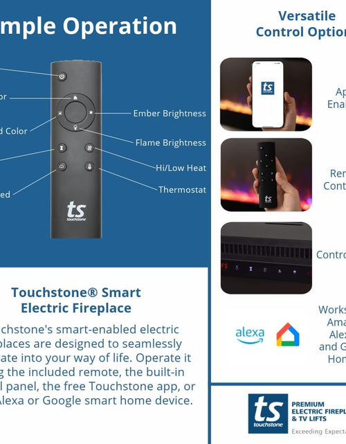 Load image into Gallery viewer, Smart Electric Fireplace-The Sideline 36&quot; Wide-In Wall Recessed - 30 Realistic Ember Color/Flame Options - 1,500W Heater W/Thermostat - Log &amp; Crystal Hearth Options - Alexa/Wifi Enabled
