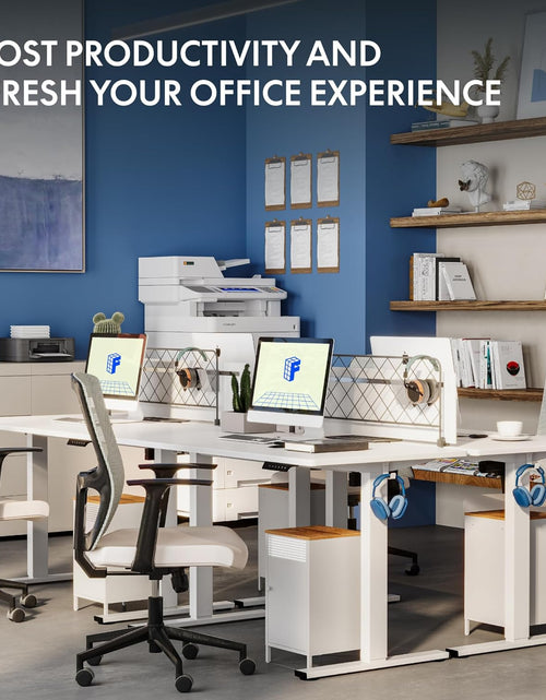 Load image into Gallery viewer, One-Piece Electric Standing Desk, 48 X 24 Inches Adjustable Desk with Seamless Desktop, Memory Controller Height Adjustment (White Frame + White Desktop, 2 Packages)
