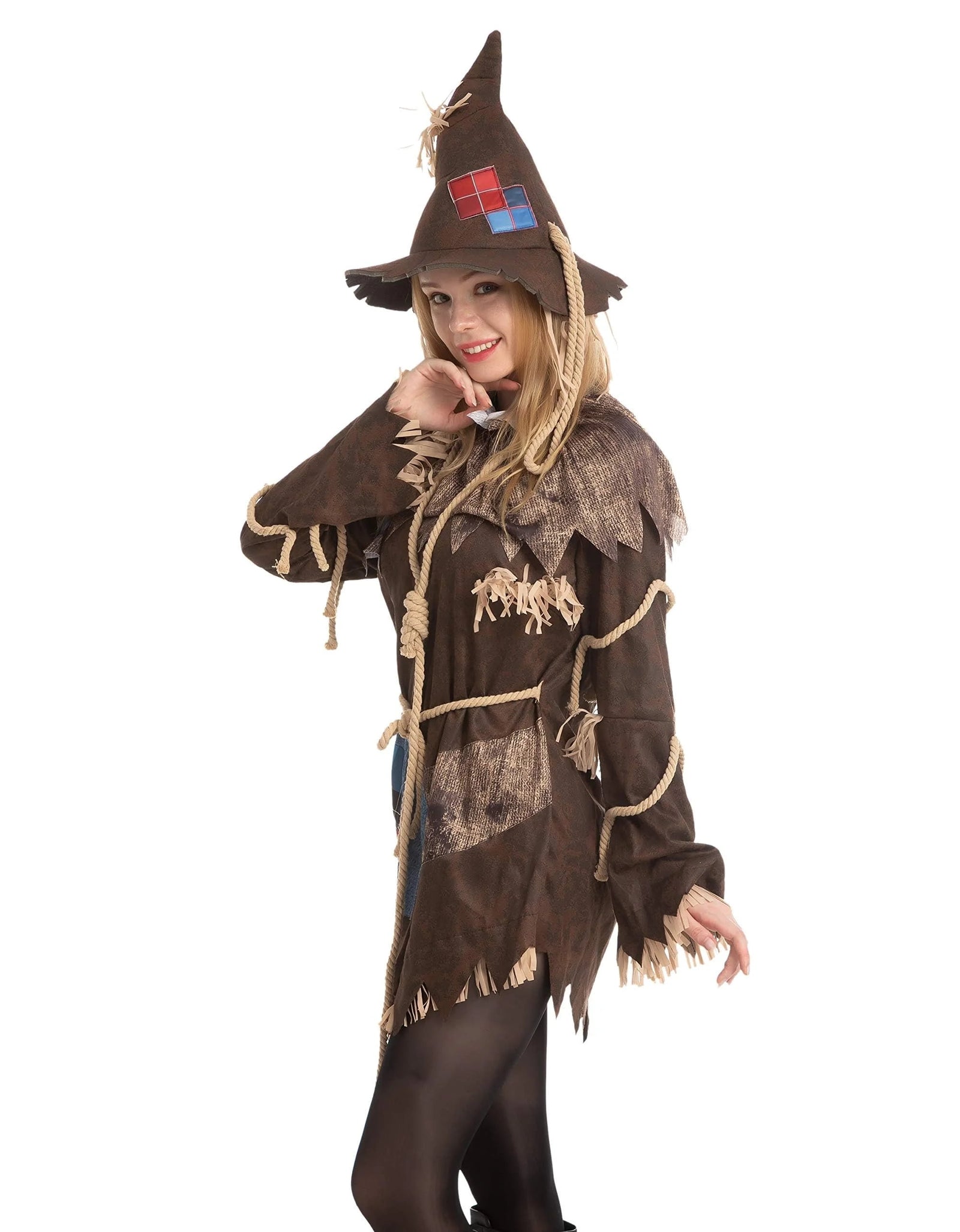 Scary Scarecrow Costume for Adult Women Halloween Dress up Party Cosplay