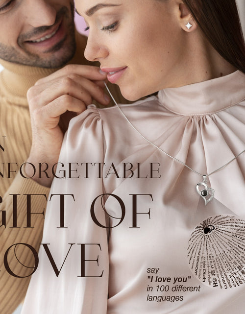 Load image into Gallery viewer, Glamour Boutique Preserved Rose in a Box with I Love You Necklace in 100 Languag

