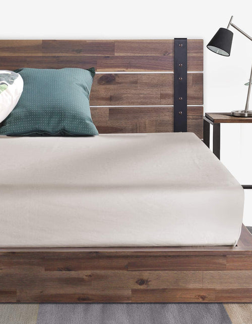 Load image into Gallery viewer, Brock Metal and Wood Platform Bed Frame, Solid Acaciawood Mattress Foundation, No Box Spring Needed, Easy Assembly, Queen
