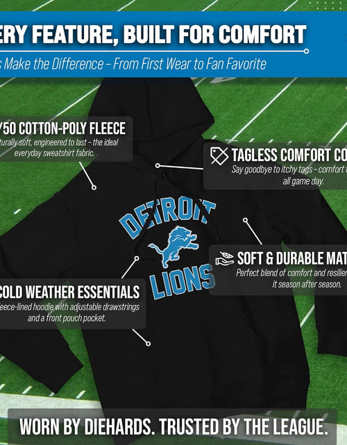 Load image into Gallery viewer, NFL Adult Gameday Hooded Sweatshirt - Poly Fleece Cotton Blend - Stay Warm and Represent Your Team in Style
