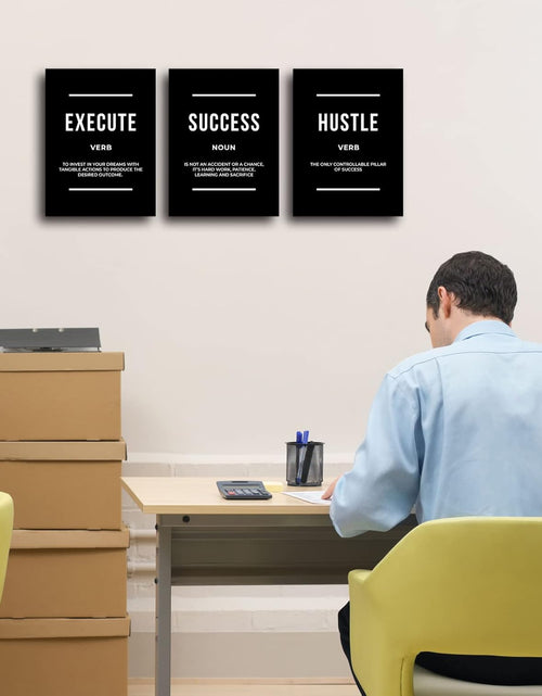 Load image into Gallery viewer, Motivational Wall Art Positive Quote Poster Canvas Painting Execute Success Hustle Inspirational Quotes Wall Art Office Wall Decor Pictures for Home Living Room Workplace,Ready to Hang
