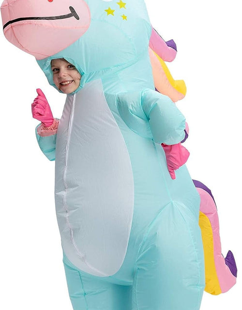 Load image into Gallery viewer, Inflatable Costume for Kids, Full Body Unicorn Costume, Unicorn Air Blown Costume, Unicorn Halloween Costume for Boys and Girls Dress up Party
