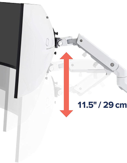 Load image into Gallery viewer, – HX HD Premium Heavy Duty Gaming Monitor Arm, Single Monitor Desk Mount – for 1000R Curved Ultrawide Monitors up to 49 Inches, 28 to 42 Lbs, VESA 75X75Mm or 100X100Mm – HD Pivot, White
