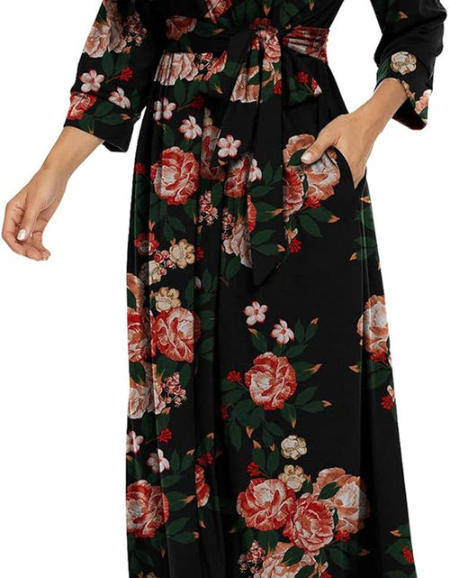 Load image into Gallery viewer, Women Kimono Robes Long Knit Bathrobe Lightweight Soft Knit Sleepwear V-Neck Casual Ladies Loungewear
