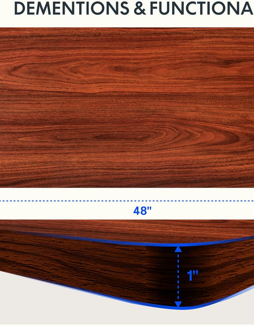 Load image into Gallery viewer, EN2 Whole-Piece Standing Desk with Clamp Power Strip, 48 X 30&#39;&#39; Height Adjustable Electric Stand up Desk with Cable Management (Gray Frame + Mahogany Top, 2 Packages)
