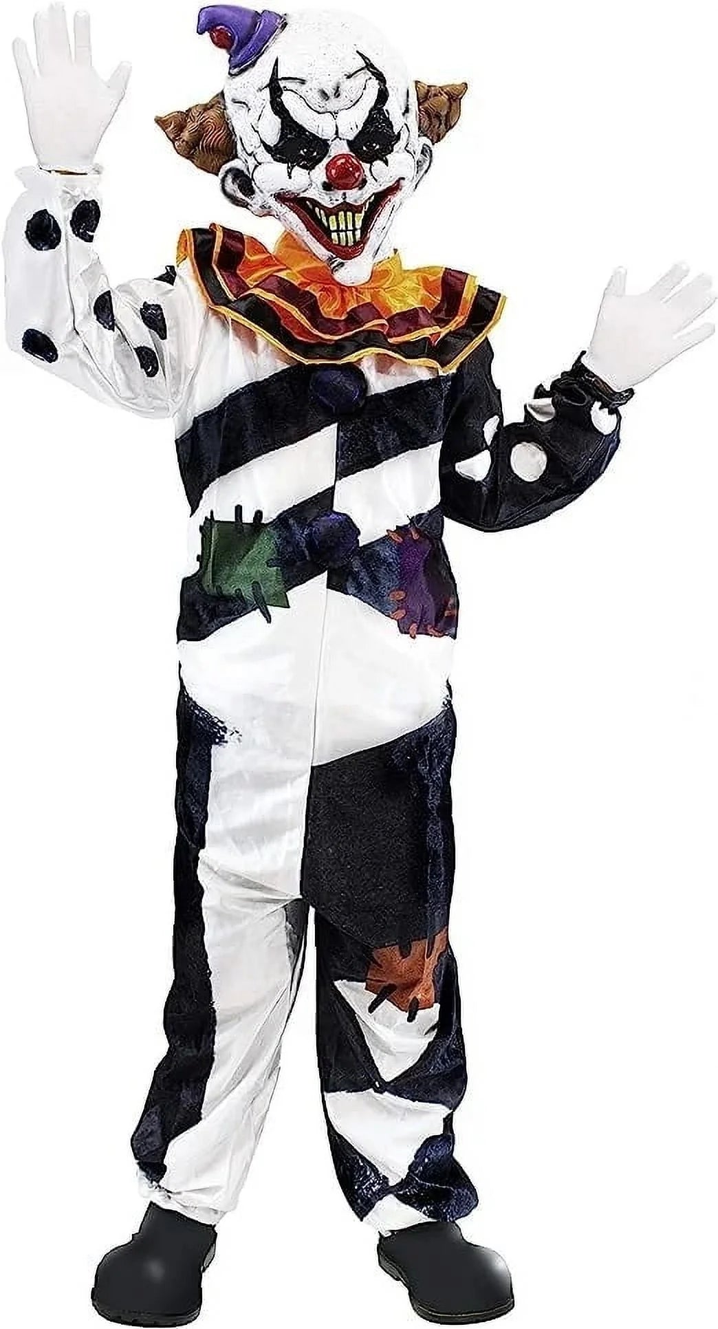 Scary Clown Costume for Kids, Halloween Costume for Boys, Clown Halloween Outfit Set Fancy Dress Cosplay