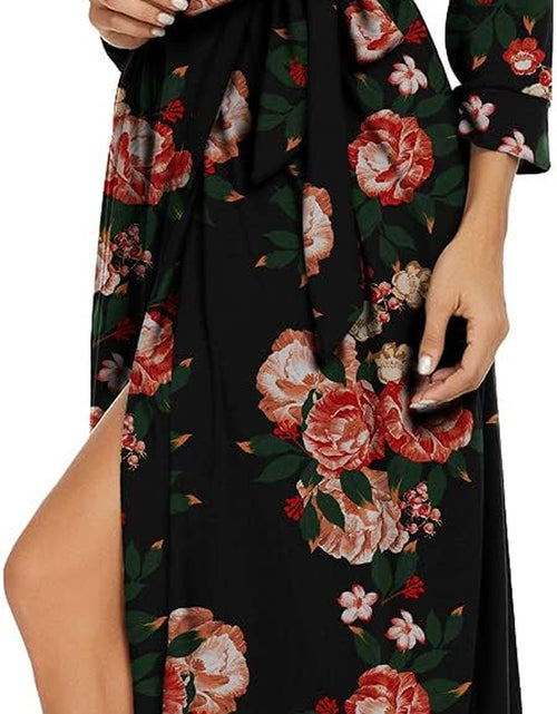 Load image into Gallery viewer, Women Kimono Robes Long Knit Bathrobe Lightweight Soft Knit Sleepwear V-Neck Casual Ladies Loungewear
