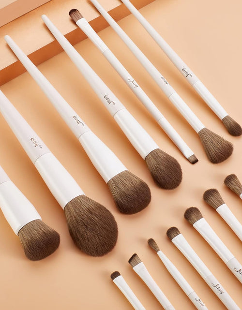 Load image into Gallery viewer, Makeup Brushes 14Pcs Makeup Brush Set Premium Synthetic Powder Foundation Contour Blush Concealer Eye Shadow Blending Liner Make up Brush Kit Light Grey T329
