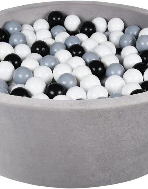Load image into Gallery viewer, Airwitty Ball Pit with 2Pcs Covers- Fun Santa, Sleigh, Coming down Chimney &amp; Leaving Presents. Soft, Thick Foam, Machine Washable (Balls Not Included) , Anti-Wrinkle for Babies(Gray + Blue Christmas)
