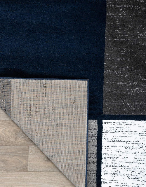 Load image into Gallery viewer, Modern Geometric Boxes Navy Area Rug, Fade-Resistant Carpet for Large Living Room, Bedroom, or Open Space, 10&#39; X 14&#39;
