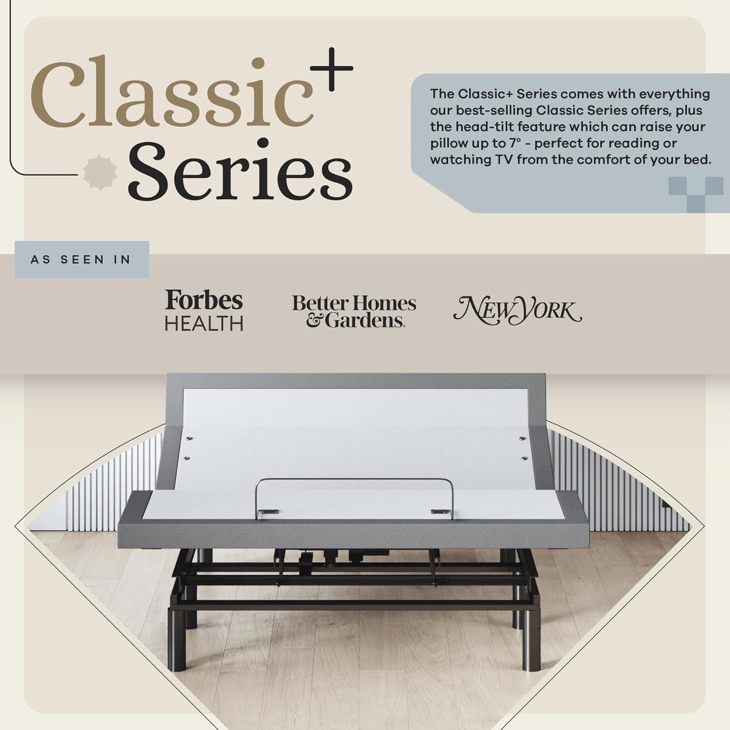 Harmony Adjustable Bed Base, Head and Foot Lift, Massage, Under-Bed Lights, USB, Gel Memory, Zero Gravity Smart Frame - Full