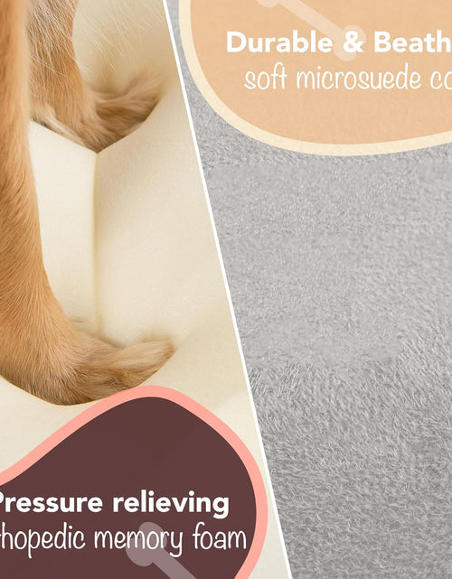 Load image into Gallery viewer, Chester Xx-Large Dog Bed - Orthopedic Memory Foam Mattress, Calming Couch Bed, Wall Rim Pillow, Water Resistant Liner, Washable Cover, Non-Slip Bottom, Grey
