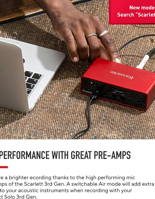 Load image into Gallery viewer, Scarlett Solo Studio 3Rd Gen USB Audio Interface Bundle for the Guitarist, Vocalist or Producer with Condenser Microphone and Headphones for Recording, Songwriting, Streaming and Podcasting
