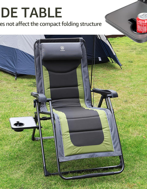 Load image into Gallery viewer, Oversize XL Zero Gravity Recliner Padded Patio Lounger Chair with Adjustable Headrest Support 350Lbs (Olive Green)
