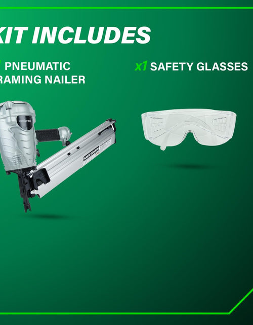 Load image into Gallery viewer, Framing Nailer, Pro-Preferred Power Nailer for Flooring, Roof Decking, and More, Lightweight 7.5 Lbs Framing Tool for 21° 2&quot; to 3-1/2&quot; Plastic Collated Nails, NR90AES1
