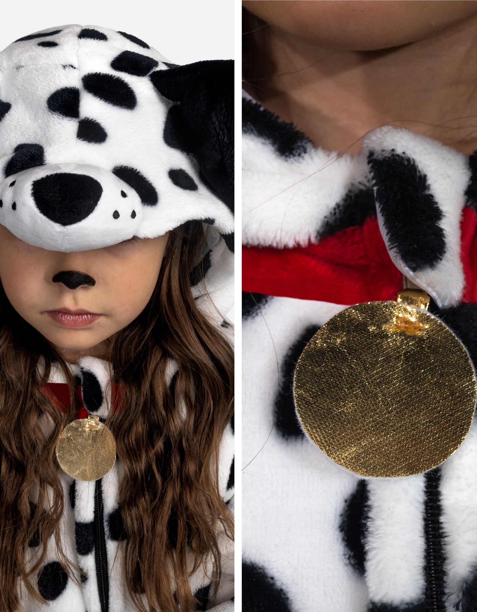 Kids Dalmatian Puppy Costume, Halloween Puppy Costume, Halloween Trick or Treat Party Dress Up, Ages 5-12
