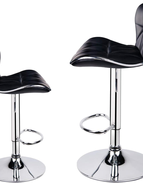 Load image into Gallery viewer, Leader Shell Back Bar Stools Set of 2, Adjustable Bar Stool with Back, Swivel Barstools (Black)
