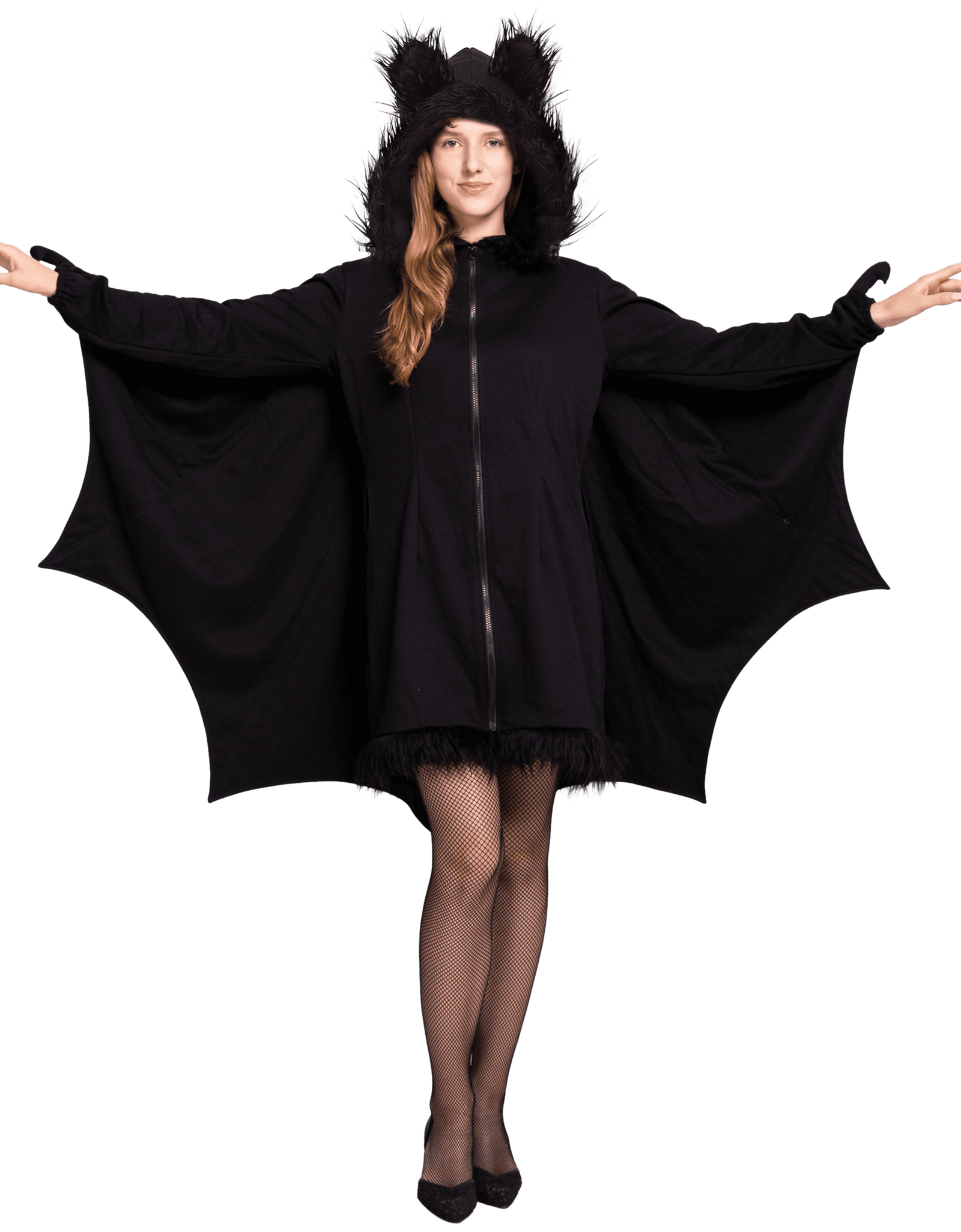 Womens Black Bat Zip Hoodie Halloween Costumes for Adults, Bat Halloween Costume Cosplay