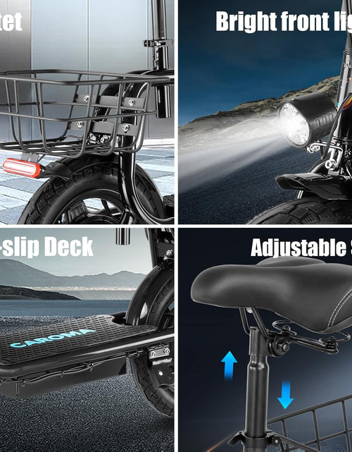Load image into Gallery viewer, Electric Scooter with Seat, 14&quot; Tire Foldable E-Scooter for Adults, 500/800/1200W Motor, Max 30Miles Ranges&amp;20Mph, Dual Braking Dual Suspension, Stable Triangular Frame, 300Lbs Max Load
