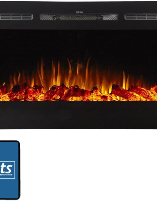 Load image into Gallery viewer, Smart Electric Fireplace-The Sideline 36&quot; Wide-In Wall Recessed - 30 Realistic Ember Color/Flame Options - 1,500W Heater W/Thermostat - Log &amp; Crystal Hearth Options - Alexa/Wifi Enabled
