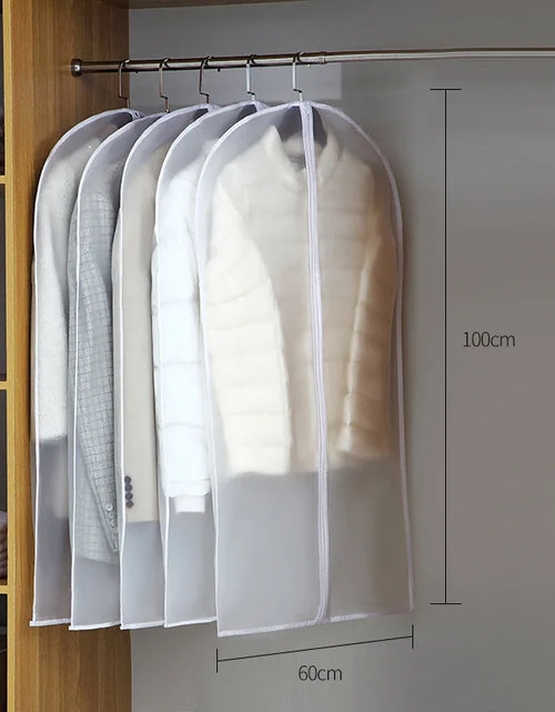 Load image into Gallery viewer, Clothes Hanging Dust Cover Wedding Dress Cover Suit Coat Storage Bag Transparent Fully Enclosed Clothes Cover with Zipper
