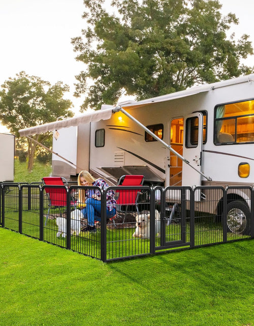 Load image into Gallery viewer, 24/32/40-Inch 8/16/32 Panel Heavy Duty Pet Playpen Dog Exercise Pen Cat Fence with Door Puppy Rabbits Portable Play Pen,Outdoor/Indoor,Black
