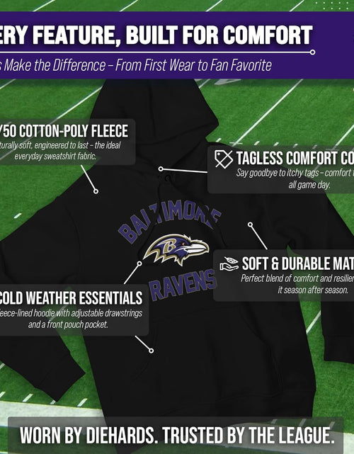 Load image into Gallery viewer, NFL Adult Gameday Hooded Sweatshirt - Poly Fleece Cotton Blend - Stay Warm and Represent Your Team in Style

