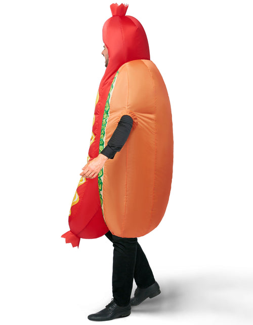 Load image into Gallery viewer, Adult Inflatable Costume, Full Body Hot Dog Inflatable Costume, Food Themed Halloween Costume, Perfect for Halloween Role Playing Party
