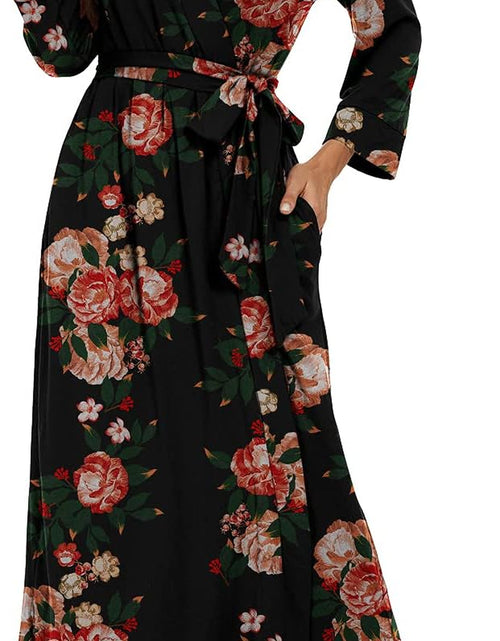 Load image into Gallery viewer, Women Kimono Robes Long Knit Bathrobe Lightweight Soft Knit Sleepwear V-Neck Casual Ladies Loungewear
