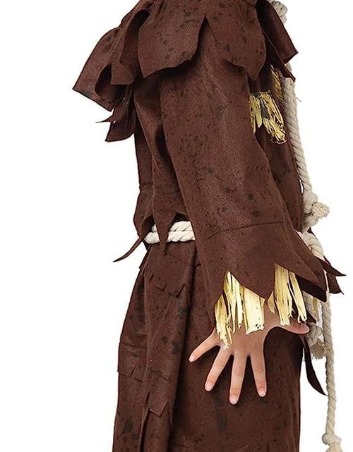 Load image into Gallery viewer, Scary Scarecrow Pumpkin Costume for Kids, Pumpkin Costume for Boys, Scarecrow Halloween Costume with Pumpkin Mask for Toddler Halloween Fancy Dress Cosplay 5-10 Years
