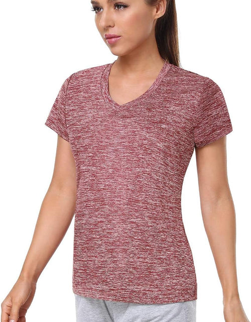 Load image into Gallery viewer, 5-Pack Women&#39;S Short Sleeve Dry Fit T-Shirt Moisture Wicking Athletic V-Neck Tee
