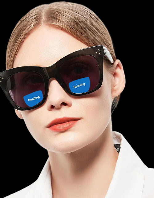 Load image into Gallery viewer, WEMOOTANTS Bifocal Sunglasses 1.5 for Women Oversized Dual Focal Reading Sun Glasses for Driving Black Frame
