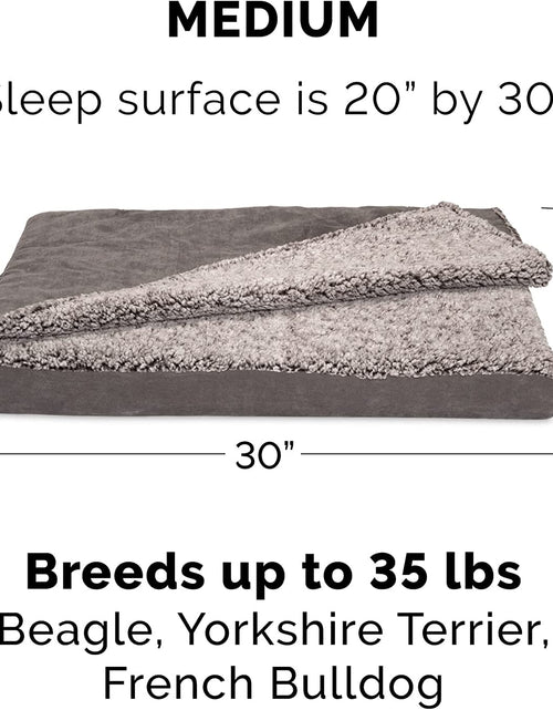 Load image into Gallery viewer, Orthopedic Dog Bed for Medium/Small Dogs W/ Removable Washable Cover, for Dogs up to 35 Lbs - Berber &amp; Suede Blanket Top Mattress - Gray, Medium
